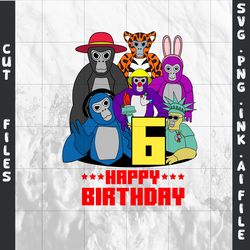 customizable gorilla tag t-shirt svg printable, gorilla tag png,t-shirt for 6th birthday ,svg,png,ink,pdf.