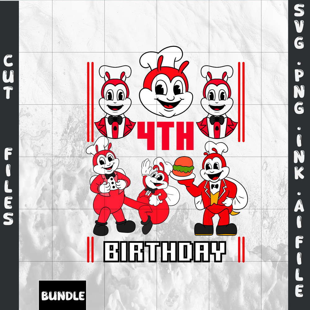 Customizable Jollibee SVG Jollibee Sticker Jollibee PNG Jollibee Tshirt4th Birthday Gift SVGPNGINkP 0