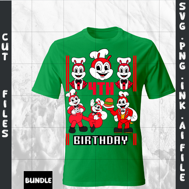 Customizable Jollibee SVG Jollibee Sticker Jollibee PNG Jollibee Tshirt4th Birthday Gift SVGPNGINkP 1