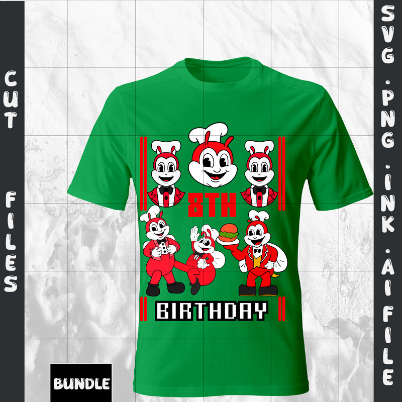 Customizable Jollibee SVG Jollibee Sticker Jollibee PNG Jollibee Tshirt8th Birthday Gift SVGPNGINkP 1