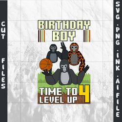 customizable 4th birthday t-shirt gorilla tag svg, gorilla tag png,10th birthday ready to print, svg,png,ink,pdf.
