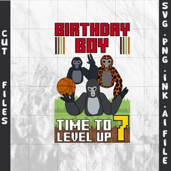 customizable 7th birthday t-shirt gorilla tag svg, gorilla tag png,10th birthday ready to print, svg,png,ink,pdf.