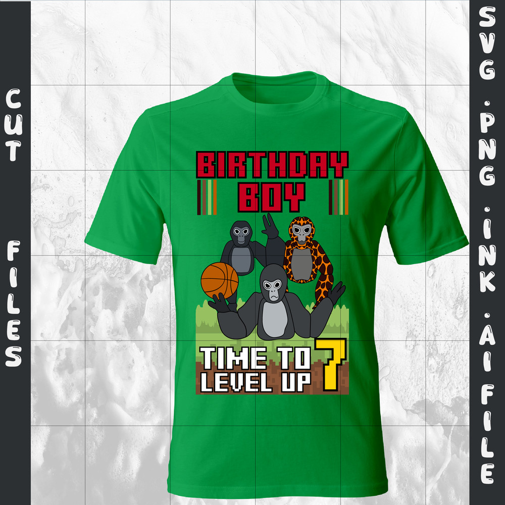 Customizable 7th Birthday TShirt Gorilla Tag SVG Gorilla Tag PNG10th Birthday Ready To Print SVGPNG 1