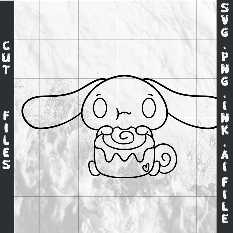 Cinnamoroll Eating A Cinnamon Roll SVGPNGINkCinnamoroll Coloring Pages Printable Digital Download 1