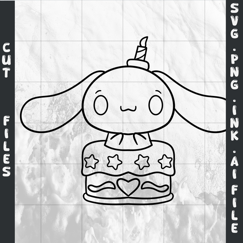 Cinnamoroll Love Celebration Cake SVGPNGINkCinnamoroll Coloring Pages Printable Digital Download 1