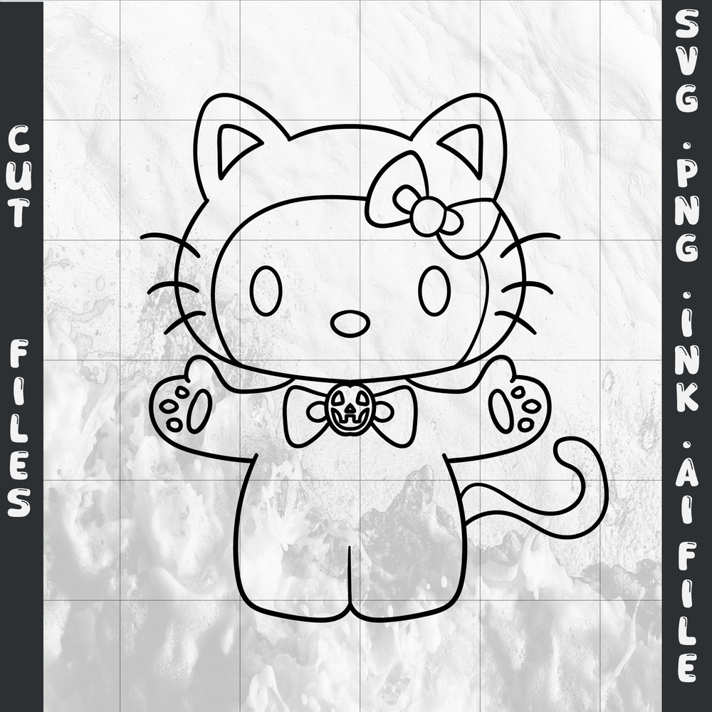 Hello Kitty Black Cat SVGPNGINkCinnamoroll Coloring Pages Printable Digital Download 1
