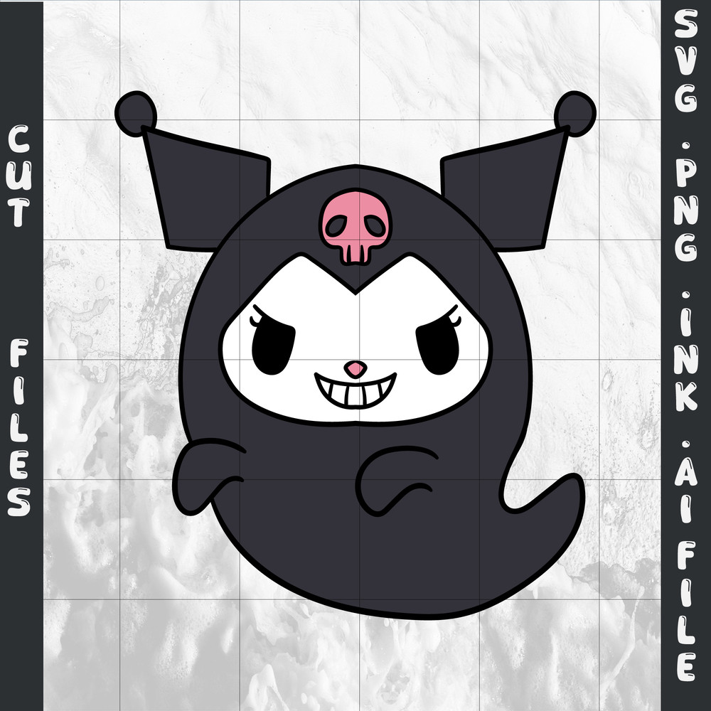 Kuromi Ghost SVGPNGINkKuromi Ghost Coloring Pages Printable Digital Download 0