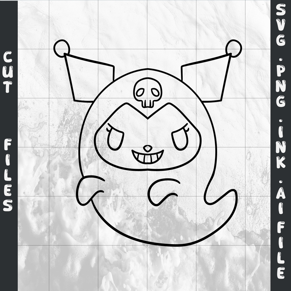 Kuromi Ghost SVGPNGINkKuromi Ghost Coloring Pages Printable Digital Download 1