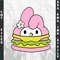 My Melody Burger SVGPNGINkMy Melody Burger Coloring Pages Printable Digital Download 0