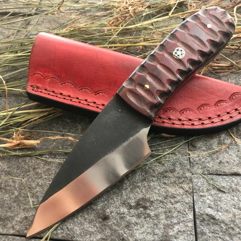 8 Custom Hand Forged D2 Steel Kiridashi Hunting Camping Survival Skinner Knife 3