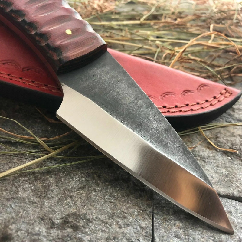 8 Custom Hand Forged D2 Steel Kiridashi Hunting Camping Survival Skinner Knife 5