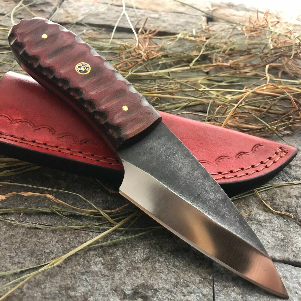 8 Custom Hand Forged D2 Steel Kiridashi Hunting Camping Survival Skinner Knife 0