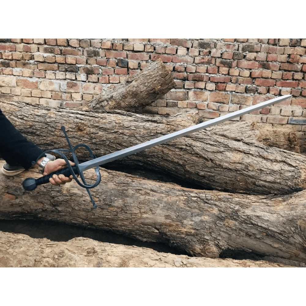 Custom Handmade Carbon Steel Medieval Standard Rapier Sword With Leather Sheath 1