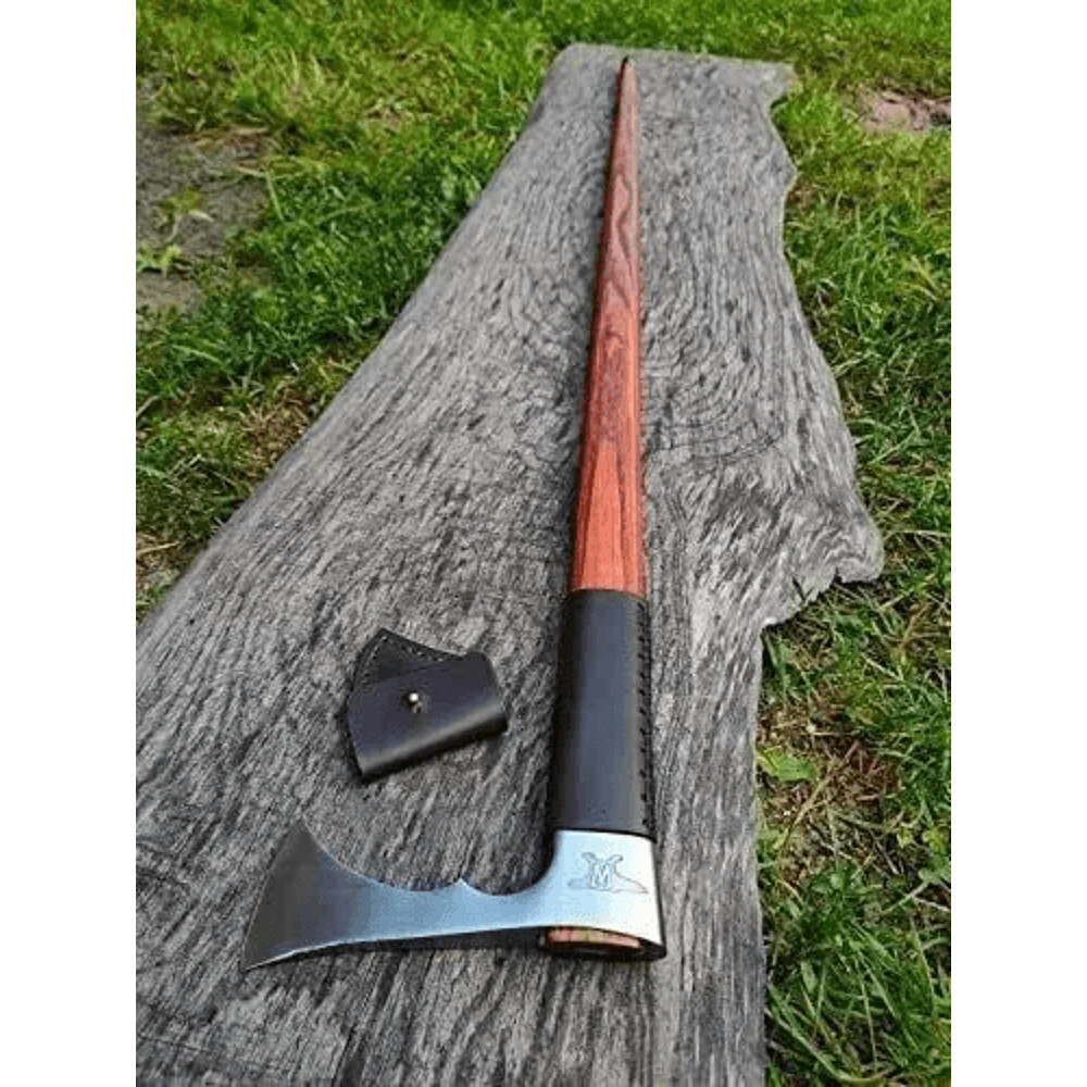 Walking Stick AXE ROSE Wood Handle Carbon Steel Best Gift For Grand Parents 1