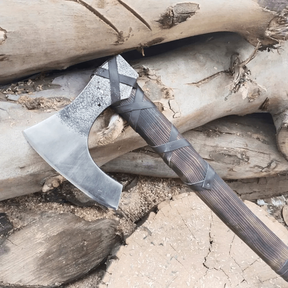 Ragnar Axe With Ash Wood Handle Outdoor Axe With Deep Beard Design Forged Carb 3