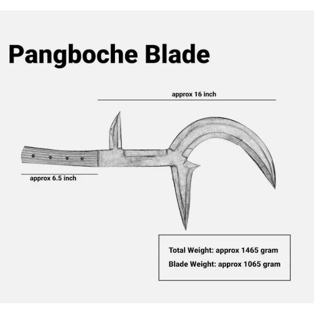 Custom Handmade Carbon Steel Blade Pangboche Machete Sword  Hunting Sword 1