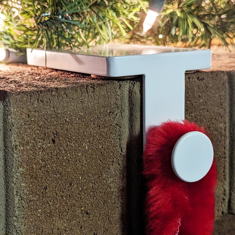 White Christmas Stocking Hanger Hook A Holder Mantel Cork Heavy Duty Rustic Farmhouse Industrial 1