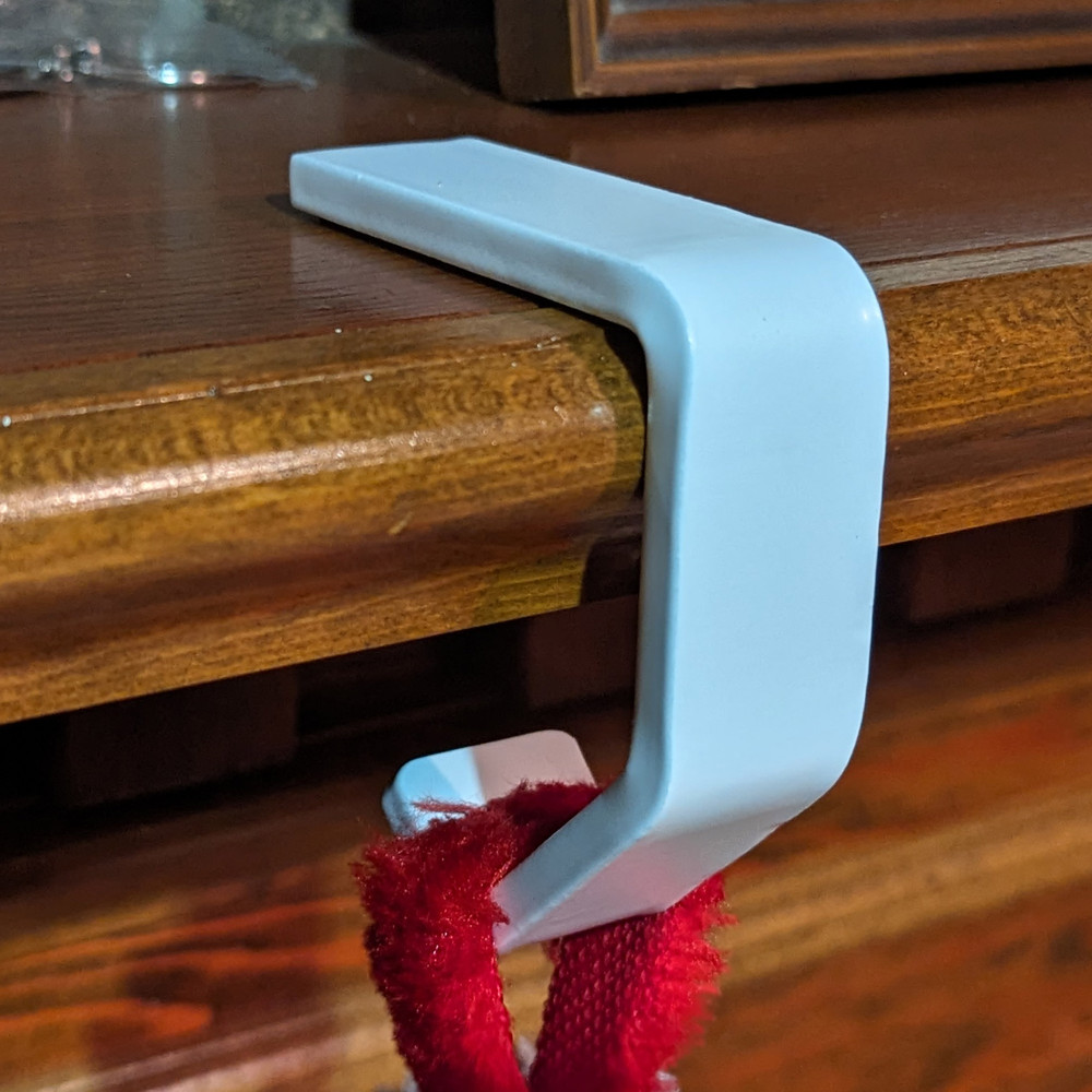 White Christmas Stocking Hanger Hook C Holder Mantel Cork Heavy Duty Rustic Farmhouse Industrial 0