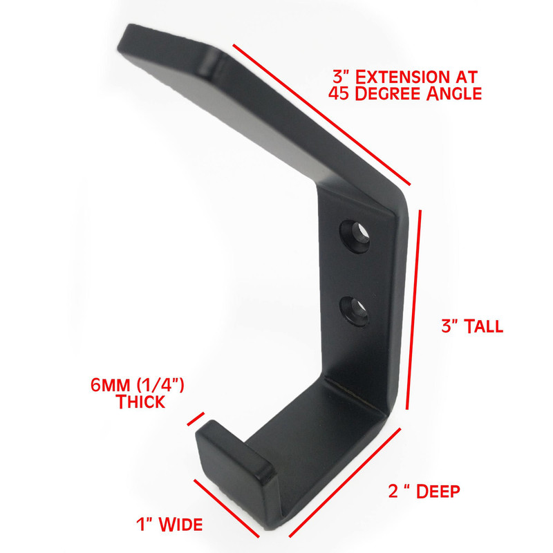 4 Double Hook A Black Steel Coat Iron Modern Farmhouse Rustic Industrial 3