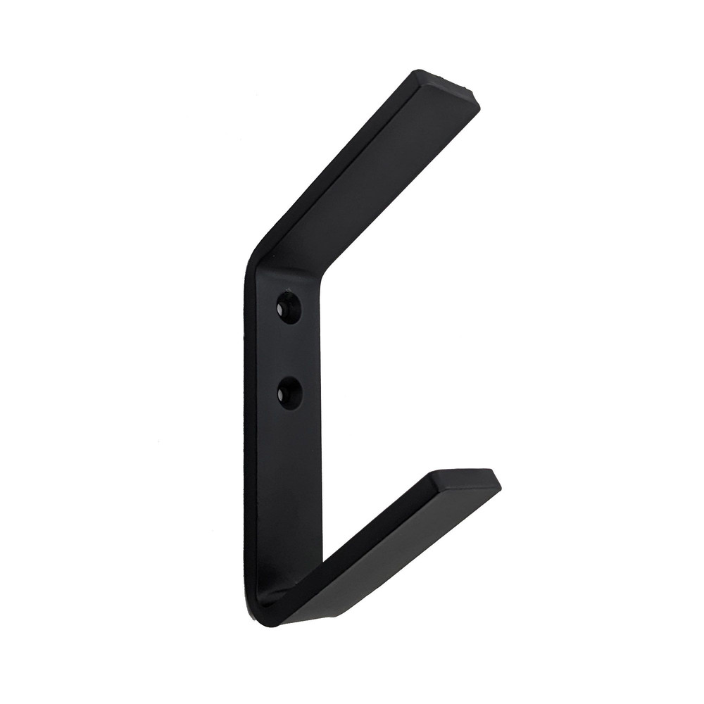 4 Double Tilted Hook Black Steel Coat Iron Modern Farmhouse Rustic Industrial 6