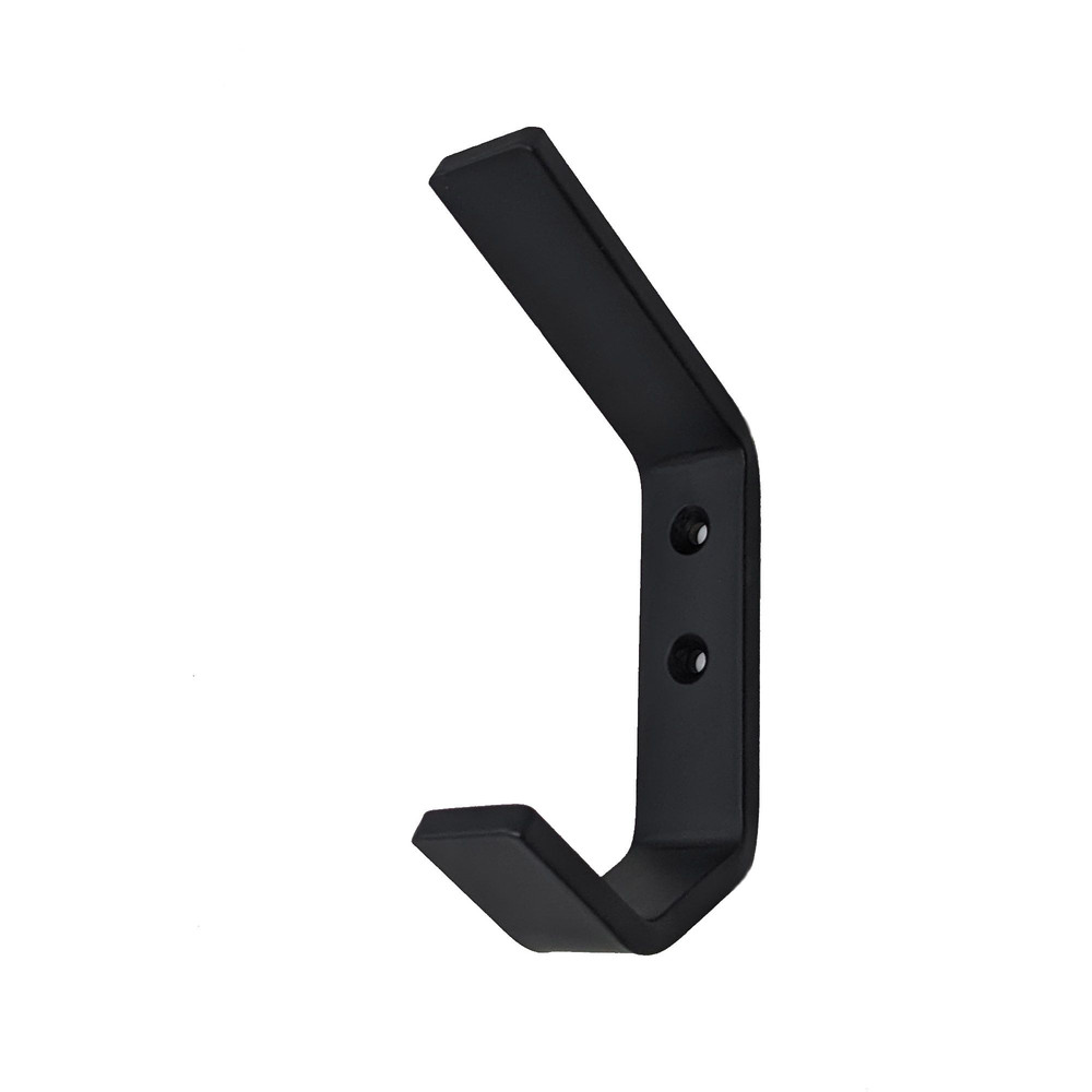 4 Double Hook B Black Steel Coat Iron Modern Farmhouse Rustic Industrial 4