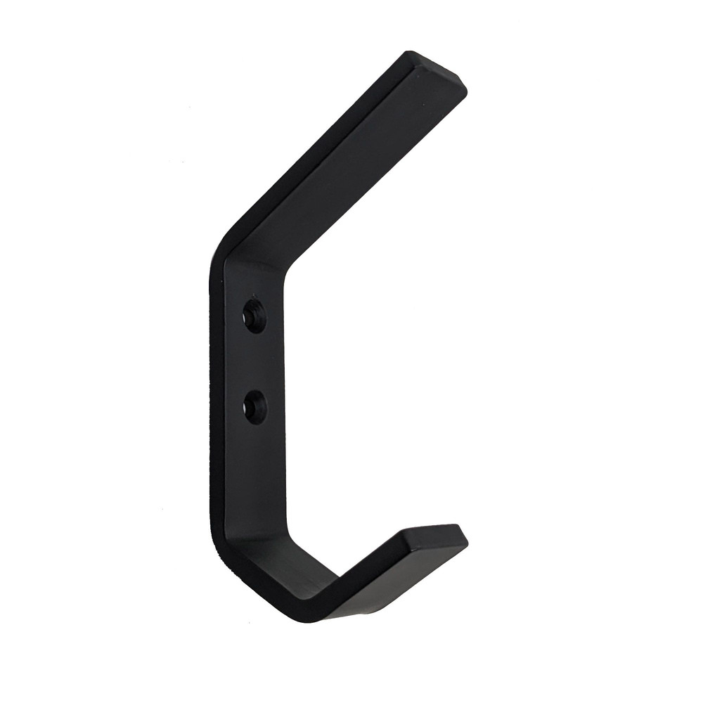 4 Double Hook B Black Steel Coat Iron Modern Farmhouse Rustic Industrial 5