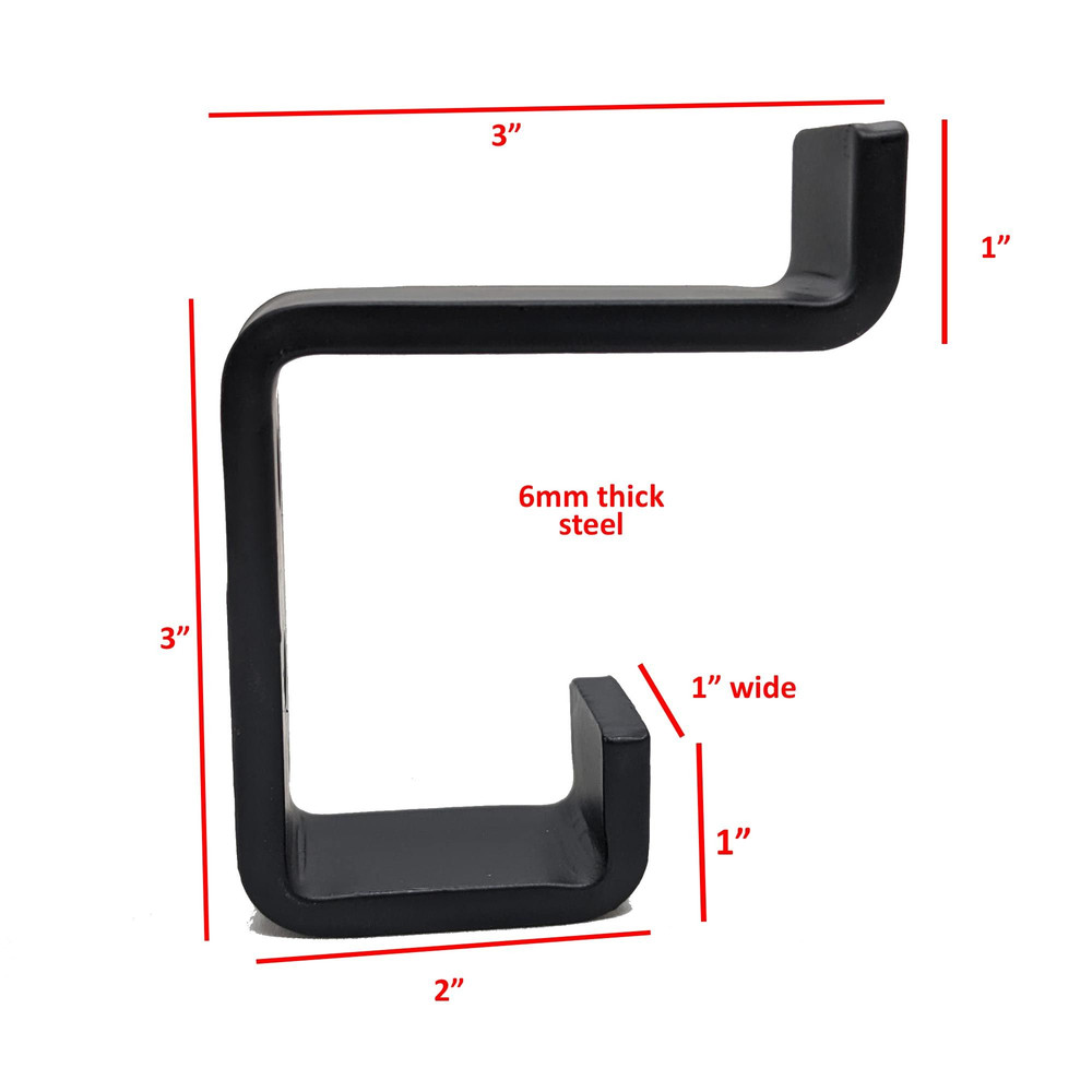 4 DDouble Hook C Black Steel Coat Iron Modern Farmhouse Rustic Industrial 6
