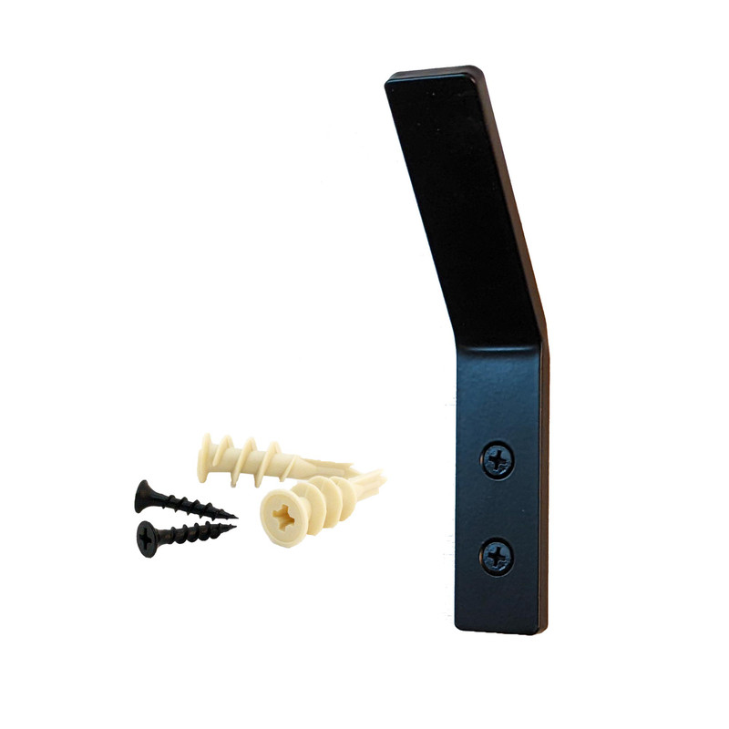 4 Tilted Coat Hook Black Steel Iron Modern Farmhouse Rustic Industrial 1