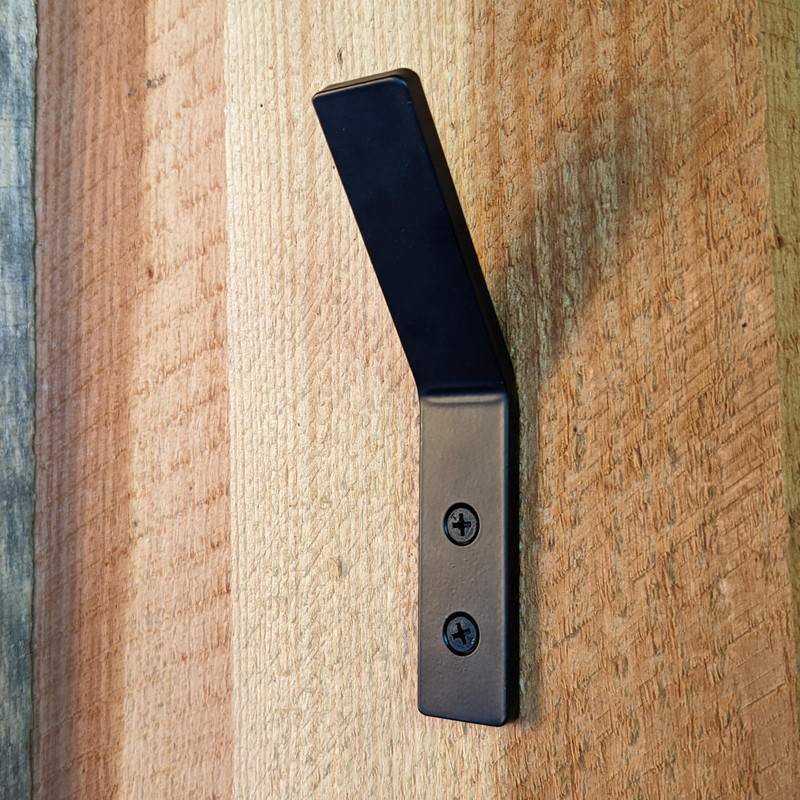 4 Tilted Coat Hook Black Steel Iron Modern Farmhouse Rustic Industrial 2