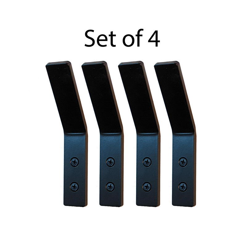 4 Tilted Coat Hook Black Steel Iron Modern Farmhouse Rustic Industrial 0