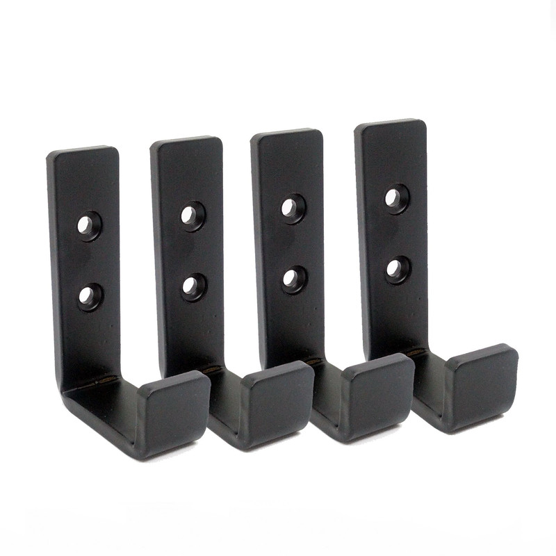 4 Single Coat Hook Black Steel Iron Modern Farmhouse Rustic Industrial 0