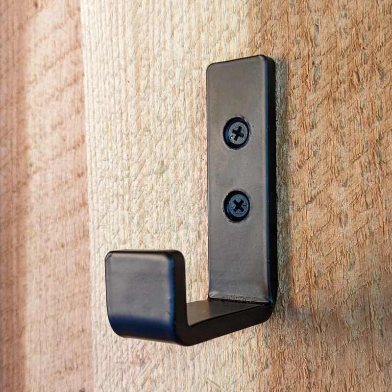 4 Single Coat Hook Black Steel Iron Modern Farmhouse Rustic Industrial 7