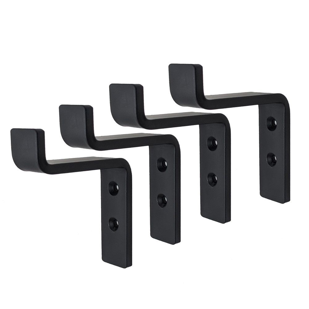 4 Single Hook B Coat Black Steel Iron Modern Farmhouse Rustic Industrial 0