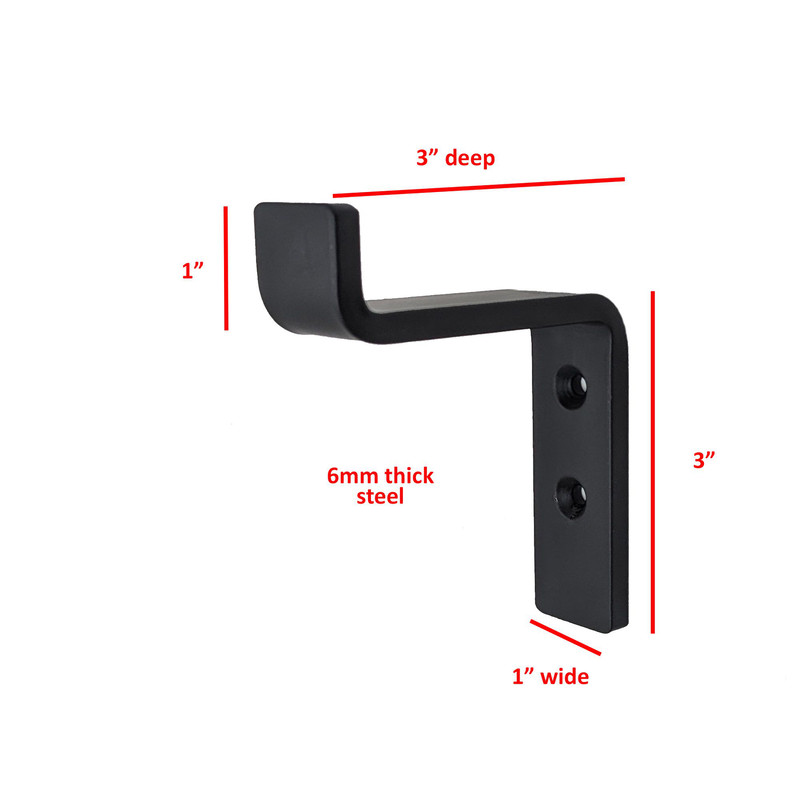 4 Single Hook B Coat Black Steel Iron Modern Farmhouse Rustic Industrial 3