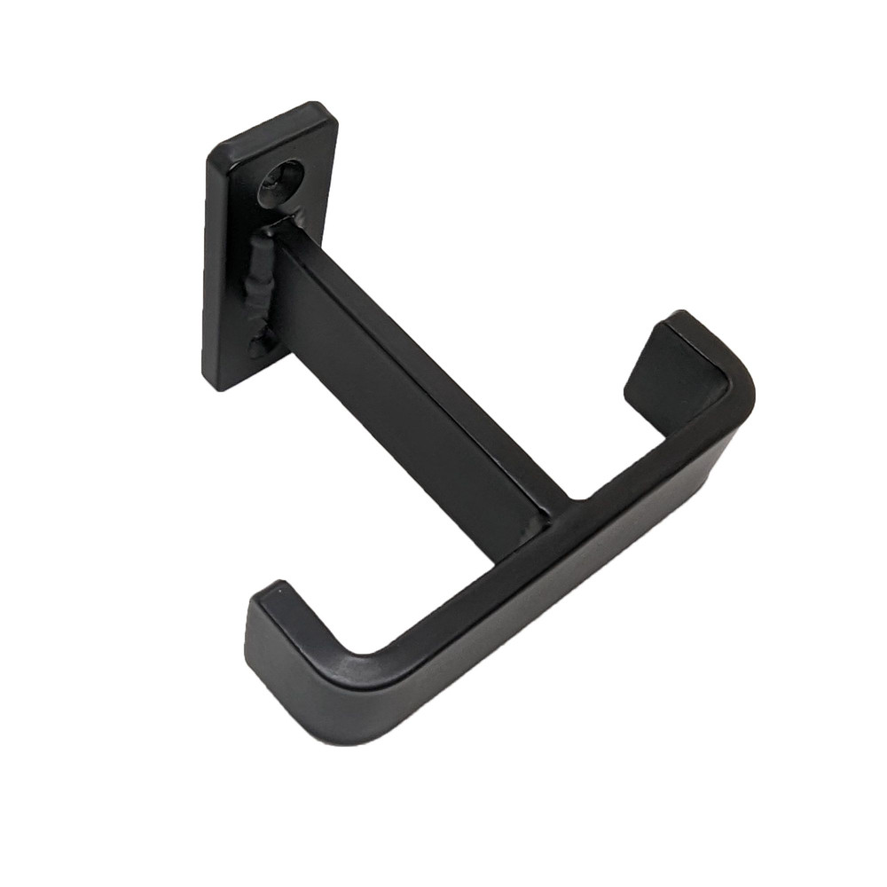 4 Double Undermount Cabinet Hook Black Steel Iron Modern Farmhouse Rustic Industrial 1