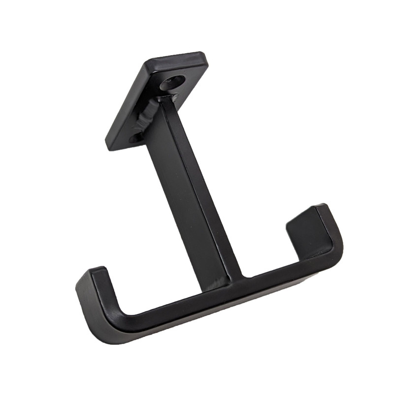 4 Double Undermount Cabinet Hook Black Steel Iron Modern Farmhouse Rustic Industrial 3