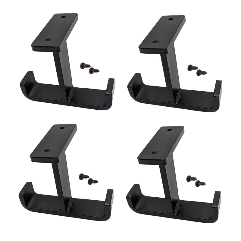 4 Double Undermount Cabinet Hook Black Steel Iron Modern Farmhouse Rustic Industrial 0