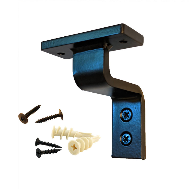 Stair Railing Bracket B Black Steel Iron Modern Farmhouse Rustic Industrial Handrail 1