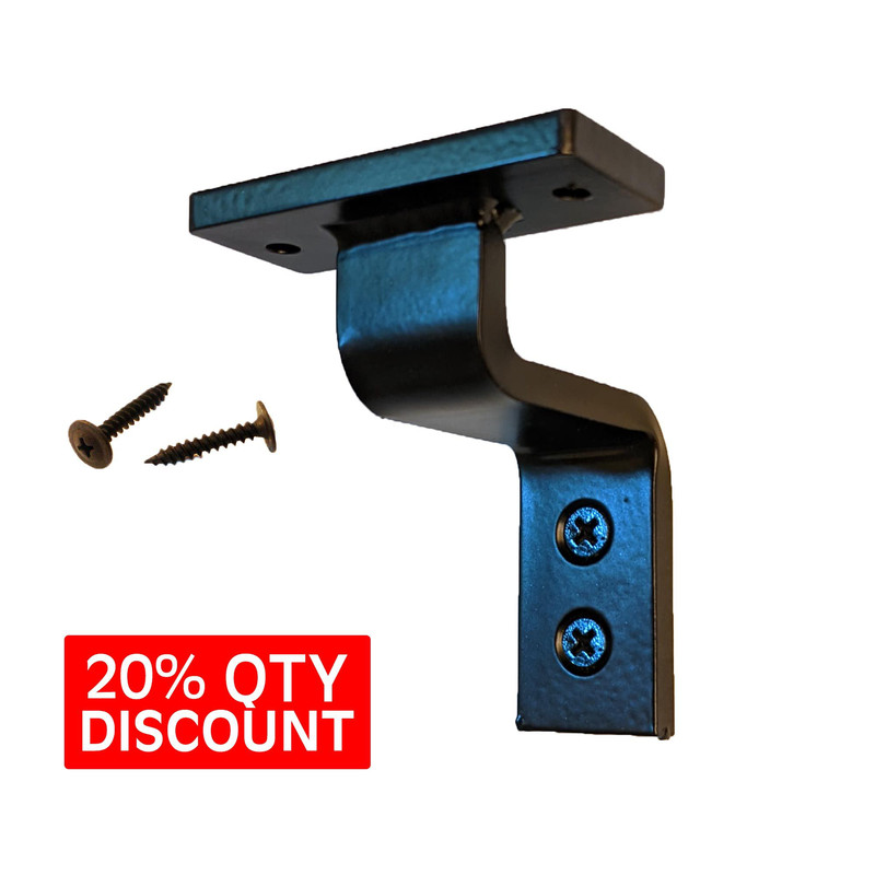 Stair Railing Bracket B Black Steel Iron Modern Farmhouse Rustic Industrial Handrail 0