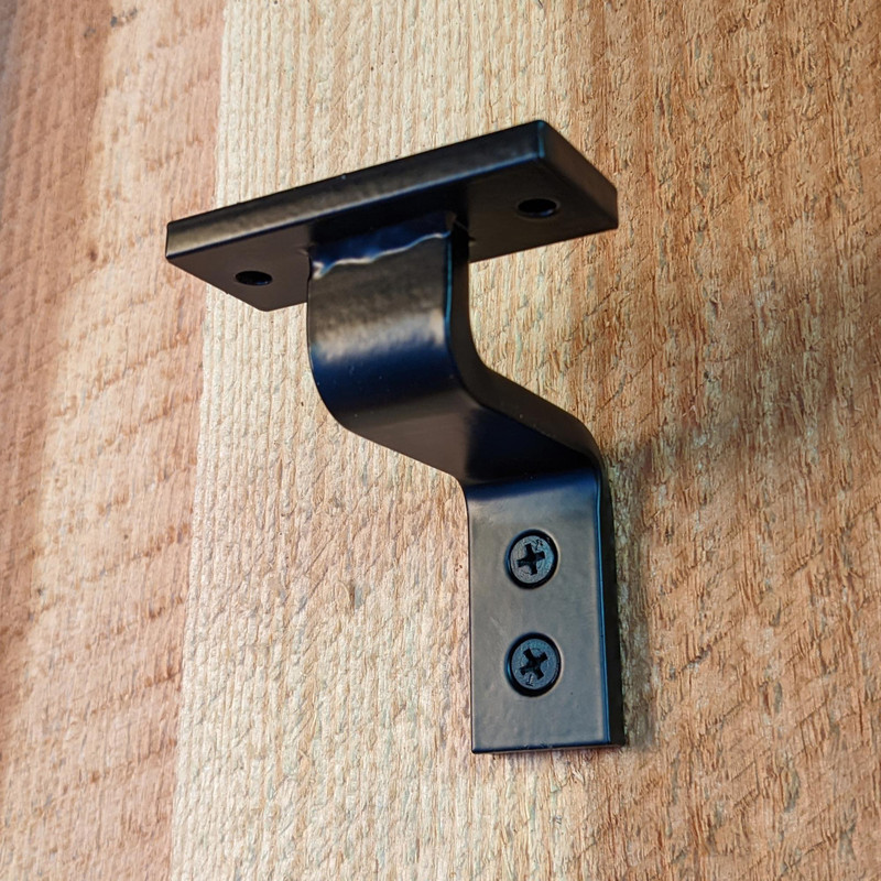 Stair Railing Bracket B Black Steel Iron Modern Farmhouse Rustic Industrial Handrail 4