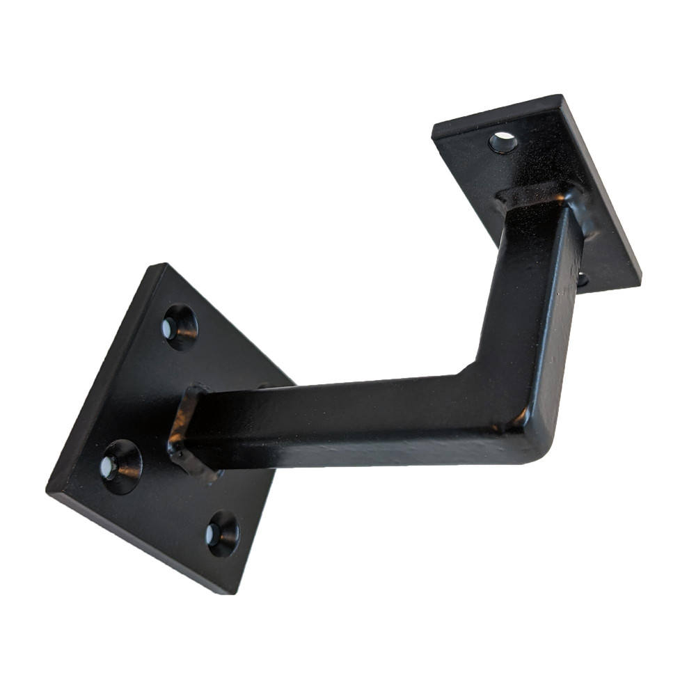 Stair Railing Bracket A Black Steel Iron Modern Farmhouse Rustic Industrial Handrail 4
