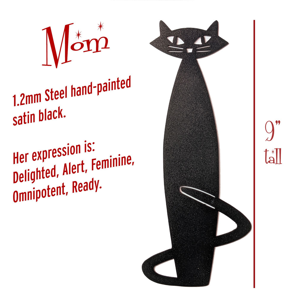 Atomic Kitty Family Black Metal MCM Cat Wall Decor Art  Mid Century Modern Design 50s Mod 4