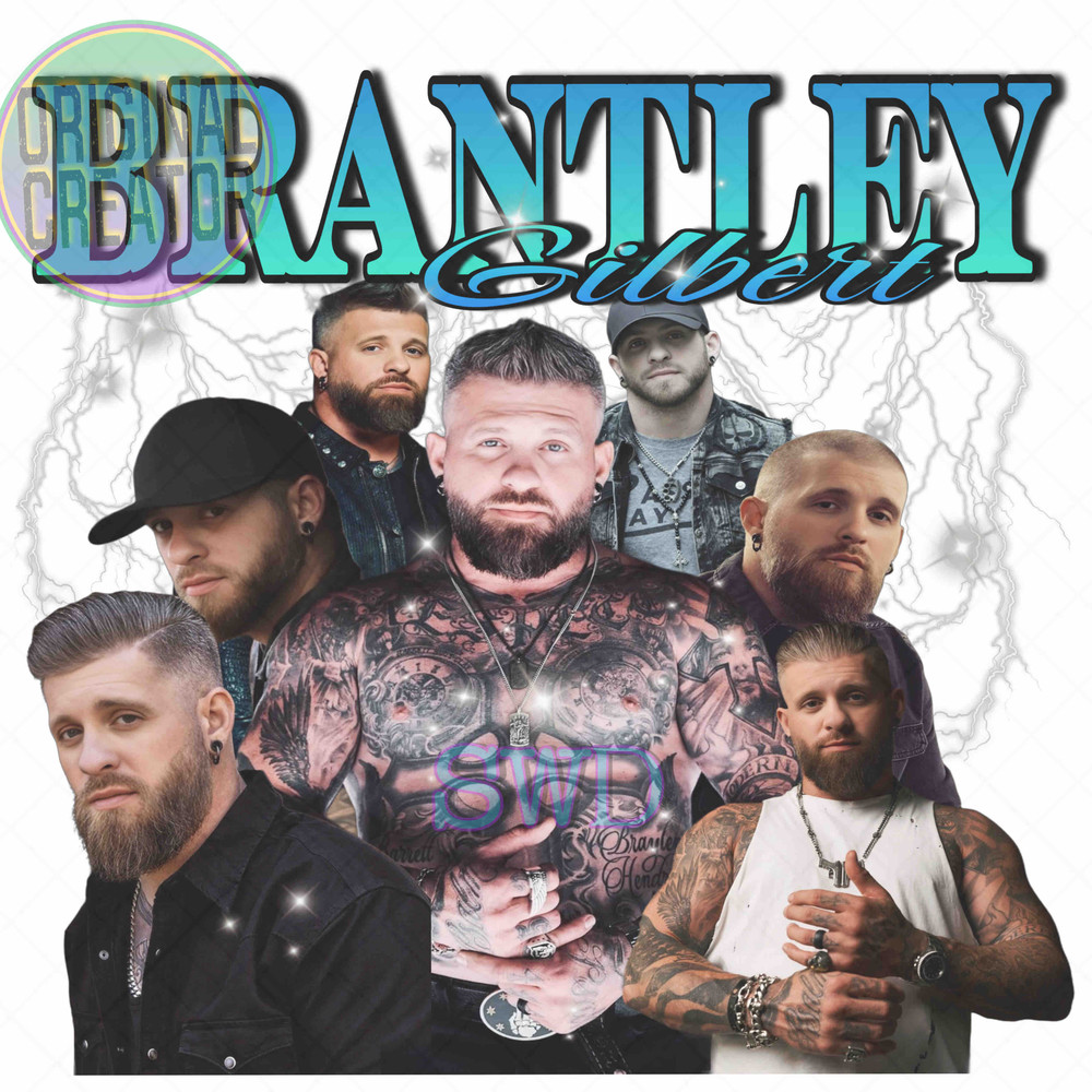 Brantley Gilbert Sublimation Brantley Gilbert 90s Bootleg Shirt BG Sublimation Png 0