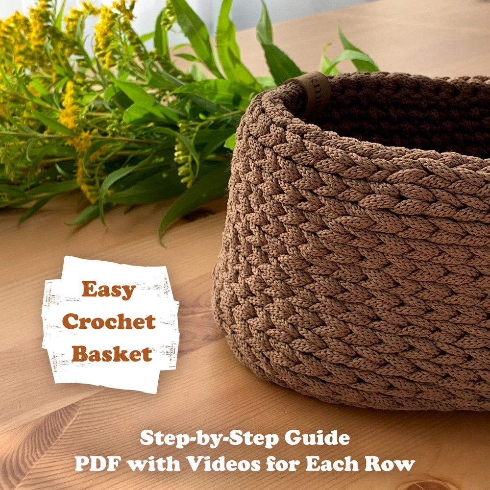 Crochet Round Basket Pattern PDF DIY Bathroom Organization Boho Home Decor Christmas Gift For Mom N