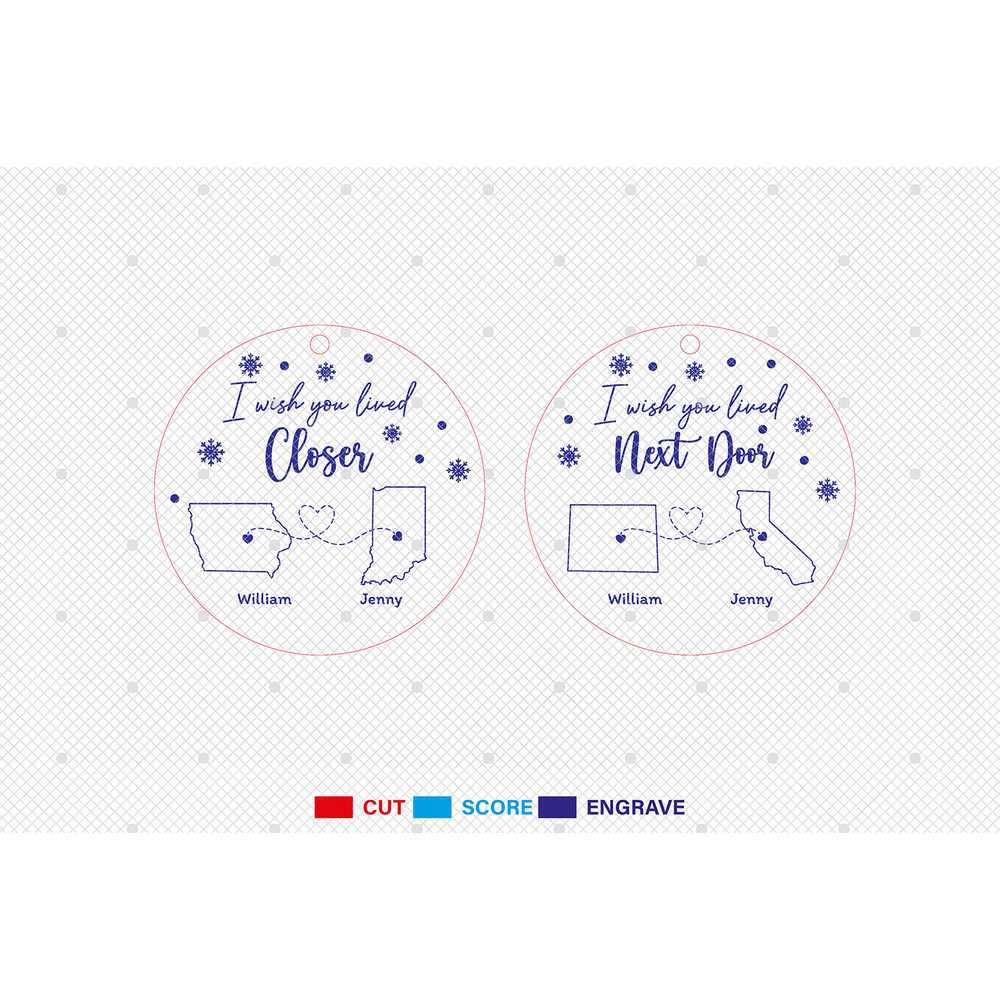 Personalized I Wish You Lived Closer Ornament Svg Bestie Ornament Svg Christmas Ornament Svg Christ 1