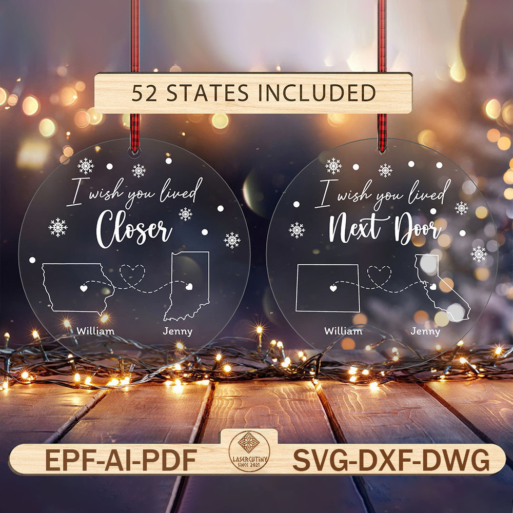 Personalized I Wish You Lived Closer Ornament Svg Bestie Ornament Svg Christmas Ornament Svg Christ 0