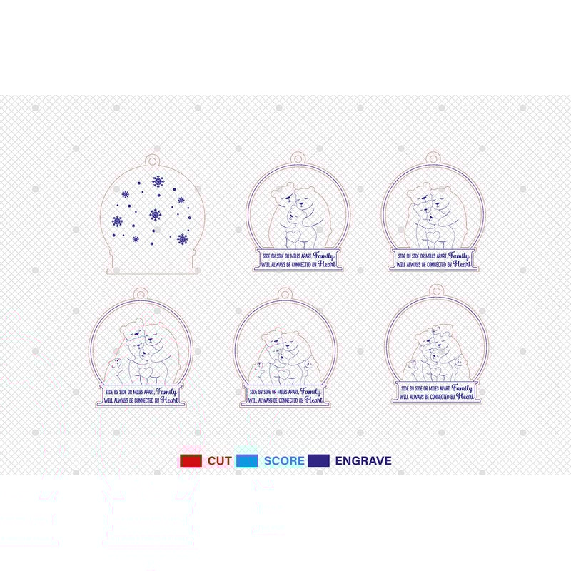 Personalized Bear Family Will Always Be Connected By Heart Ornament Svg Christmas Ornament Svg Chri 1