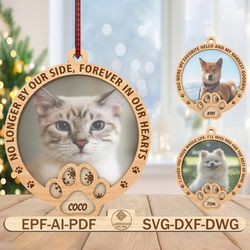 personalized photo you left pawprints on the hearts ornament svg,xmas dog&cat svg