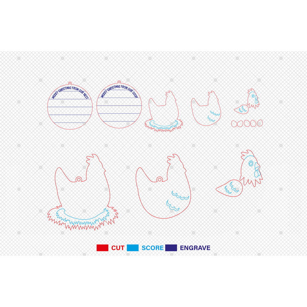 Personalized Chicken Nest Family Ornament Svg Hen Sitting On Straw Nest Svg Christmas Ornament Svg 1