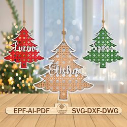 personalized christmas tree ornament svg, family tree ornament svg